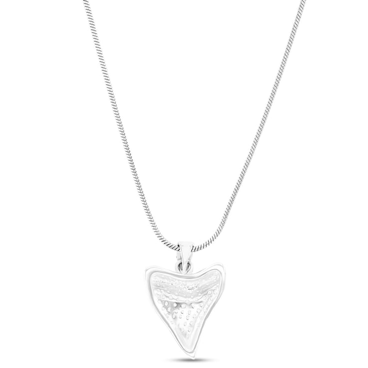 Larimar Horn Rhodium Over Sterling Silver Adjustable Necklace