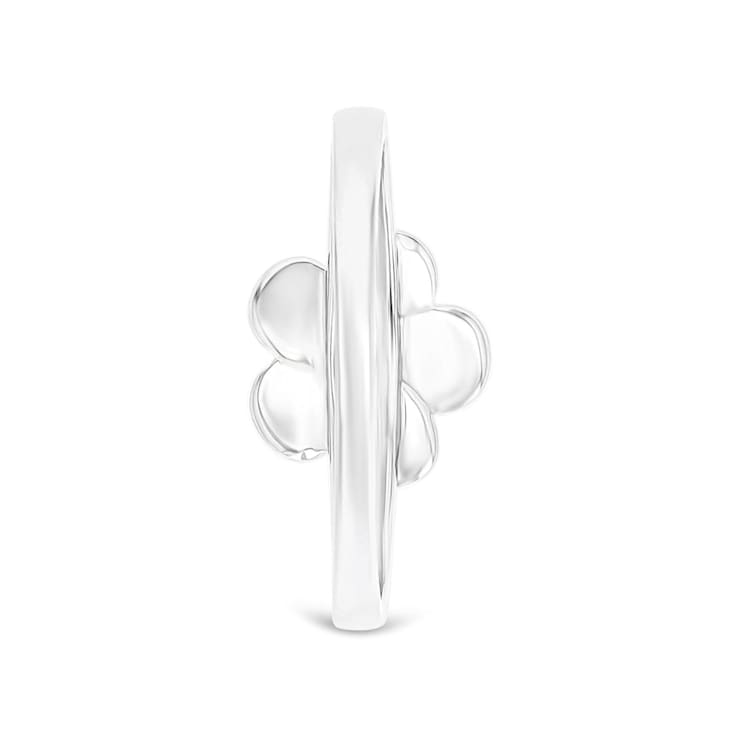 Larimar Rhodium Over Sterling Silver Clover Ring