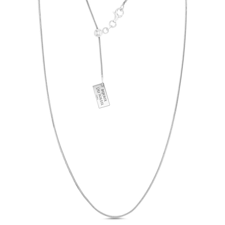 Larimar and Cubic Zirconia Landscape Rhodium Over Sterling Silver
Adjustable Necklace