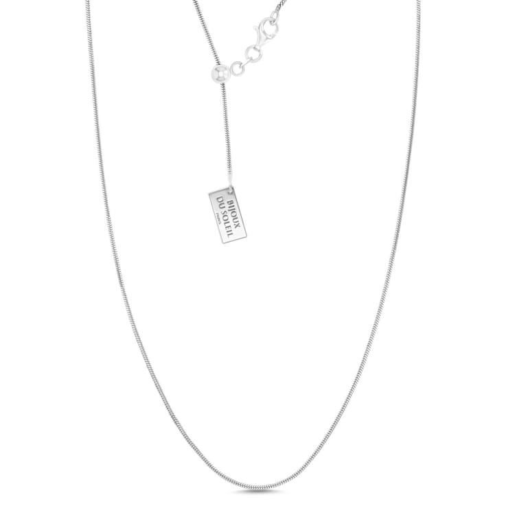 Larimar Wave Cirle Rhodium Over Sterling Silver Adjustable Necklace