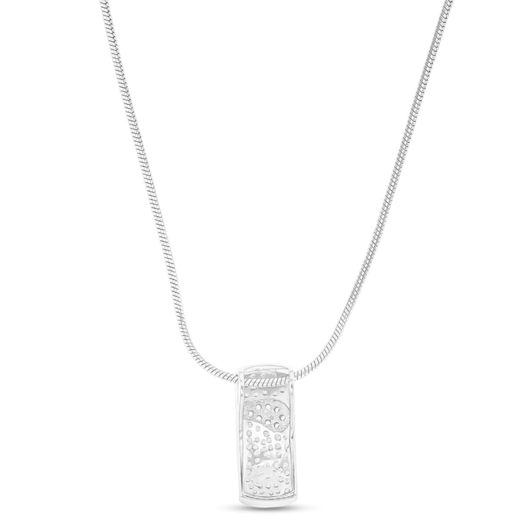 Larimar and Cubic Zirconia Mosaic Rhodium Over Sterling Silver
Adjustable Necklace