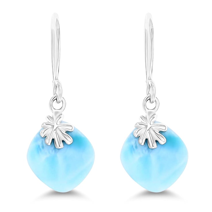 Sterling Silver Larimar Lever Back Earrings Sterling Silver Larimar Lever Back Earrings
