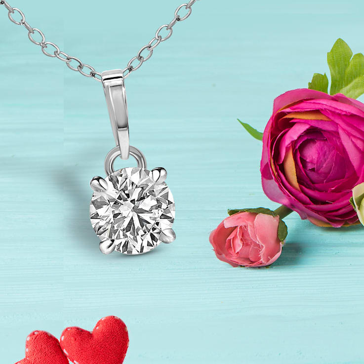 2 Ct 14K White Gold IGI Certified Lab Grown Round Shape 4 Prong Diamond
Necklace Friendly Diamonds