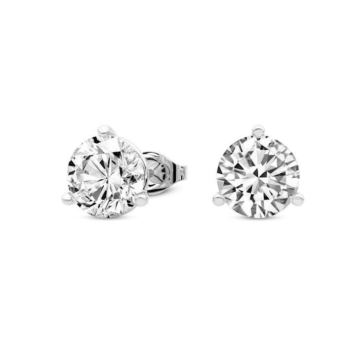 2 Ct 14K Gold IGI Certified Lab Grown Round Shape 3 Prong Diamond Stud  Earrings Friendly Diamonds