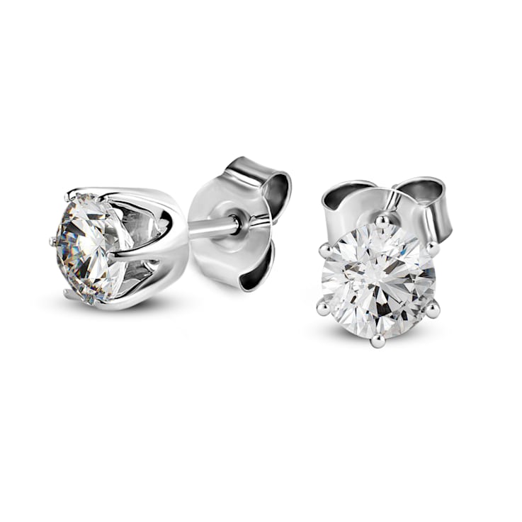 14KW Prong Diamond Studs 1CT  International Diamond Center