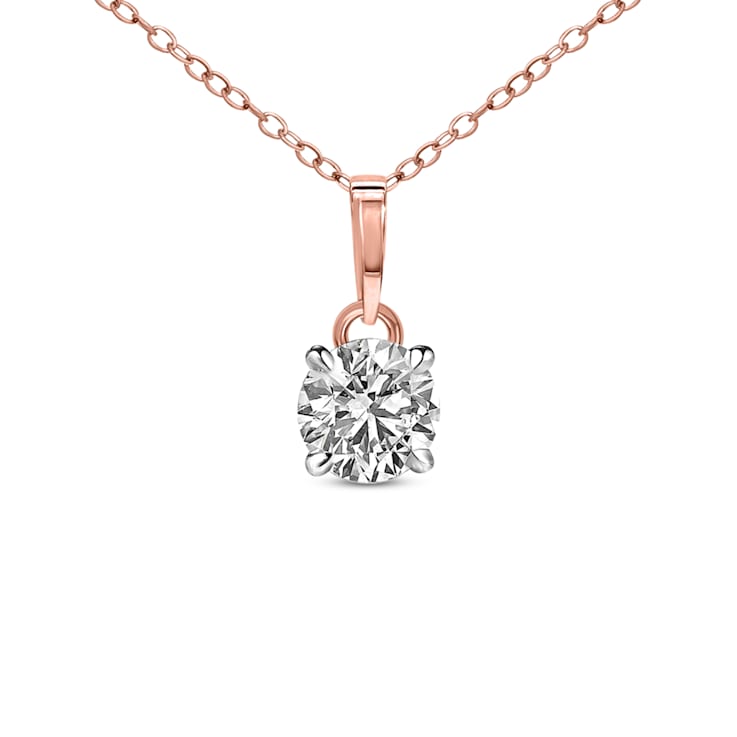 1.5 Ct 14K Rose Gold IGI Certified Lab Grown Round Shape 4 Prong Diamond
Necklace Friendly Diamonds