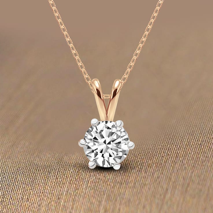 1.5 Ct 14K Gold IGI Certified Lab Grown Round Shape 6 Prong Diamond
Necklace Friendly Diamonds