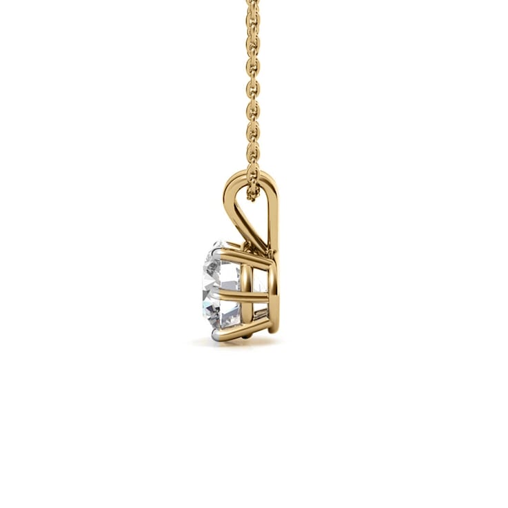 1.5 Ct 14K Gold IGI Certified Lab Grown Round Shape 6 Prong Diamond
Necklace Friendly Diamonds