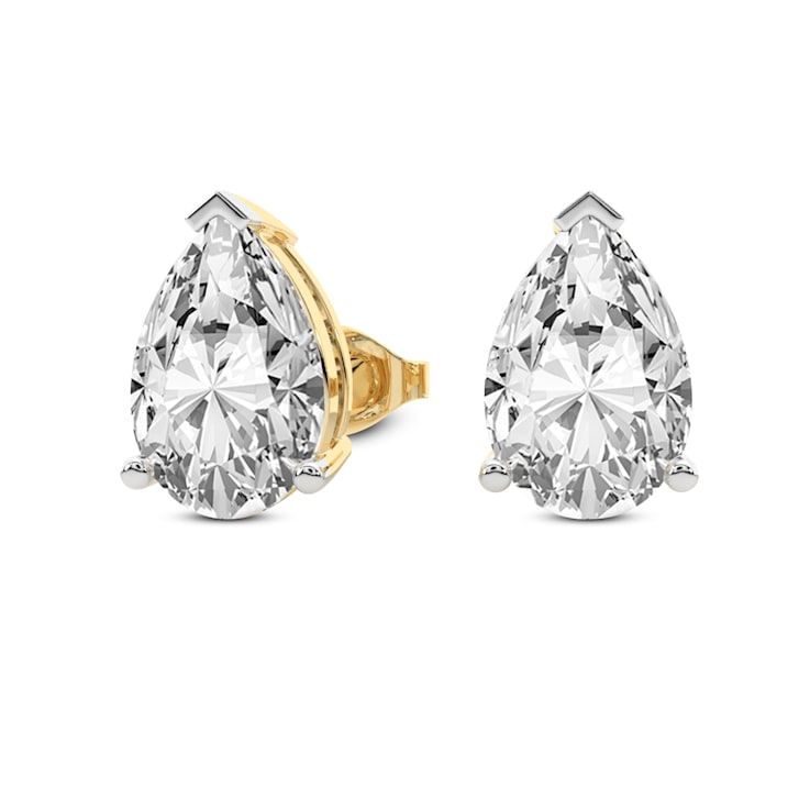 2 Ct 14K Yellow Gold IGI Certified Pear Shape Lab Grown Diamond Stud
Earrings Friendly Diamonds