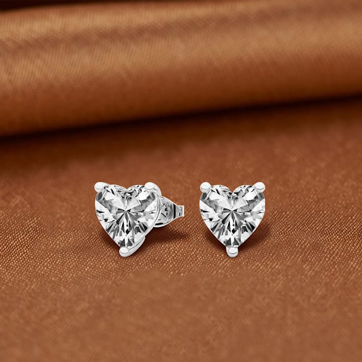 3 Ct 14K White Gold IGI Certified Heart Shape Lab Grown Diamond Stud
Earrings Friendly Diamonds