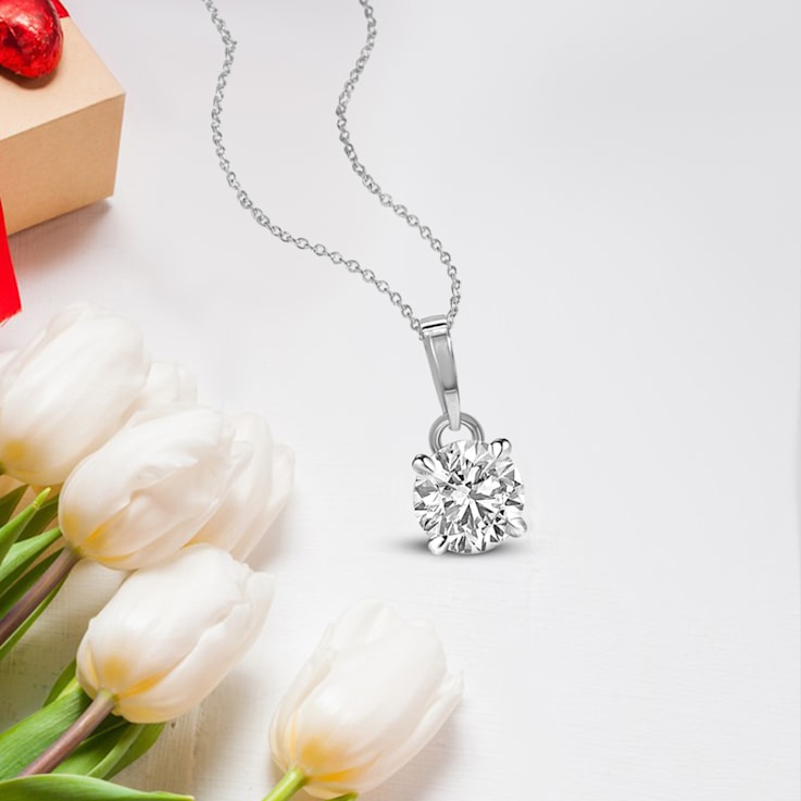 1.5 Ct 14K Rose Gold IGI Certified Lab Grown Round Shape 4 Prong Diamond
Necklace Friendly Diamonds