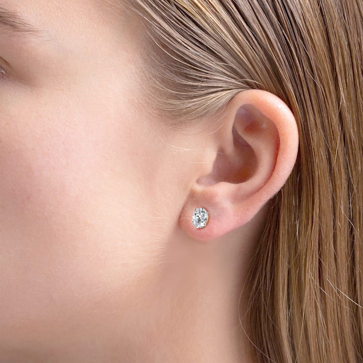 Oval diamond store earrings studs
