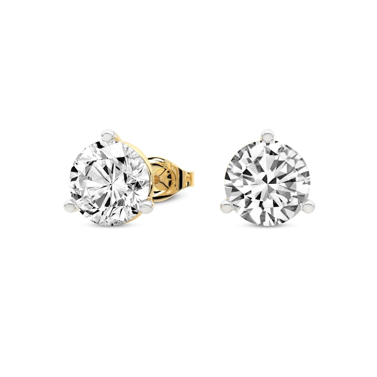 3Ct Round-Cut Lab-Created Diamond Stud Earrings 14K White Gold Finish 