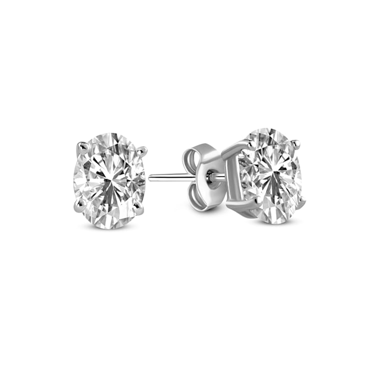 4 Ct 14K White Gold IGI Certified Oval Shape Lab Grown Diamond Stud
Earrings Friendly Diamonds