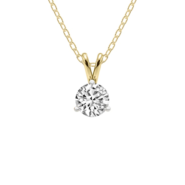 2 Ct 14K Yellow Gold IGI Certified Lab Grown Round Shape 3 Prong Diamond
Necklace Friendly Diamonds