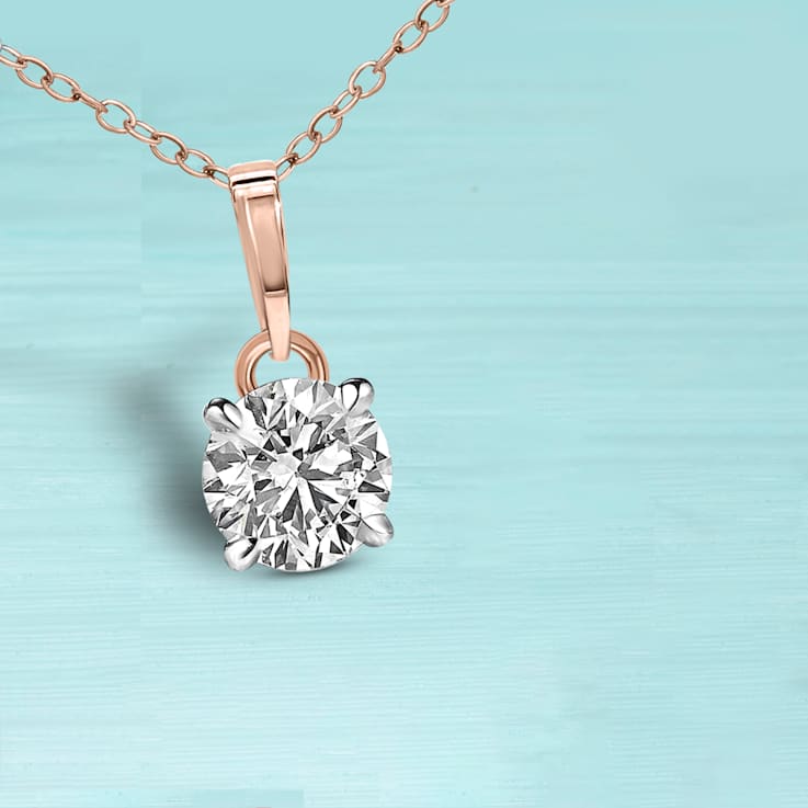 1.5 Ct 14K Rose Gold IGI Certified Lab Grown Round Shape 4 Prong Diamond
Necklace Friendly Diamonds