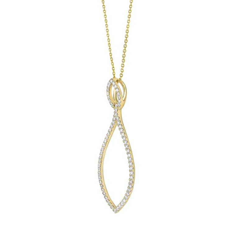 14KY 0.93ct Diamond Pendant With Chain