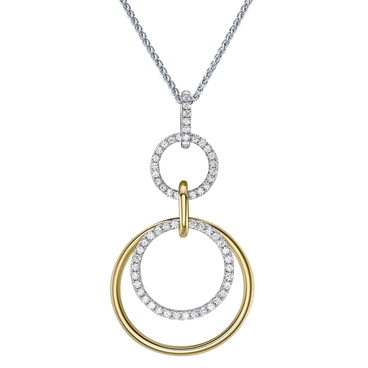 14KW 0.60ct Diamond Pendant With Chain