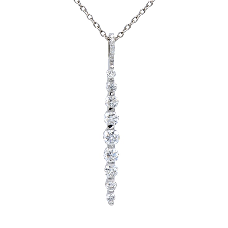 14KW 0.61ct Diamond Pendant With Chain