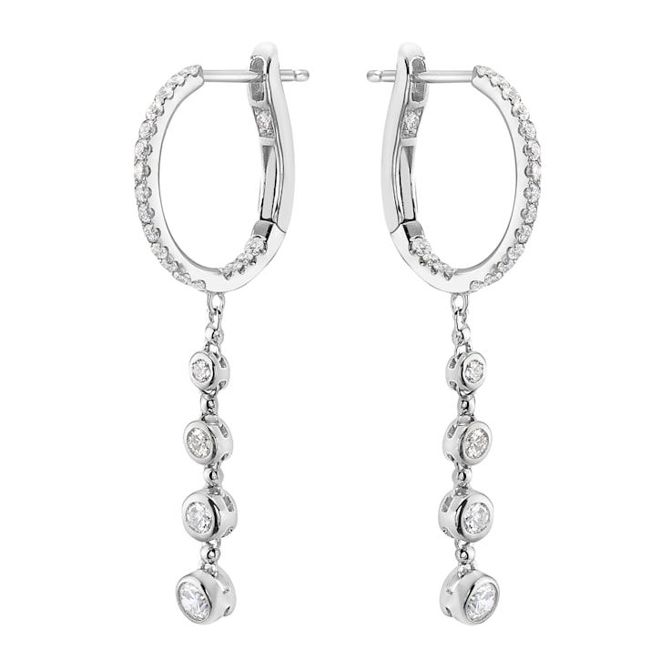 14K White Gold 0.86ct Diamond Earrings