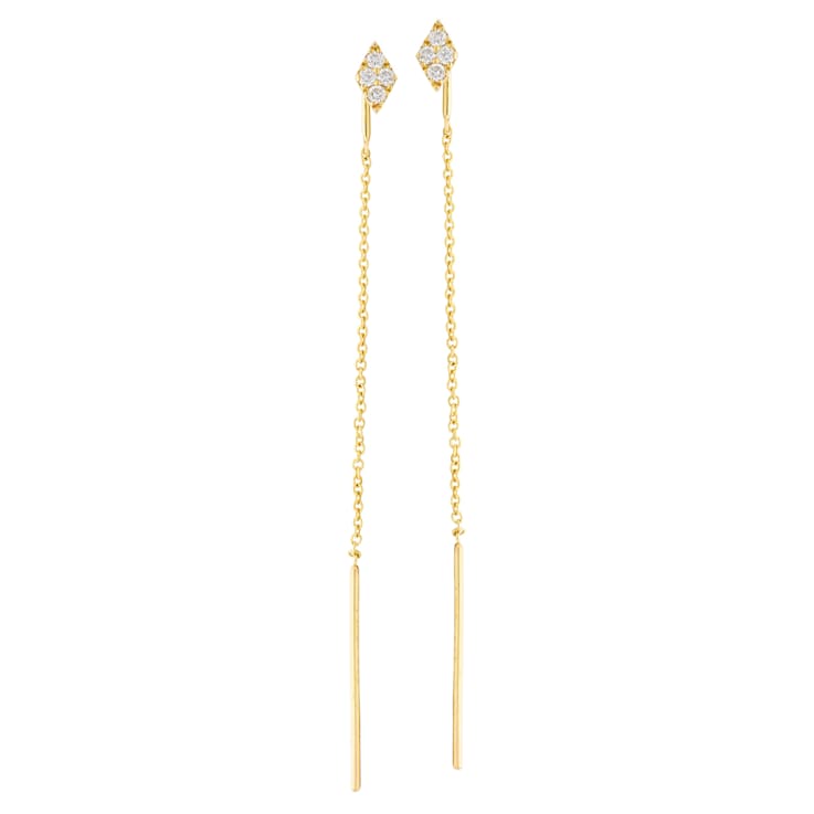 14K Yellow Gold 0.14ct Diamond Earrings