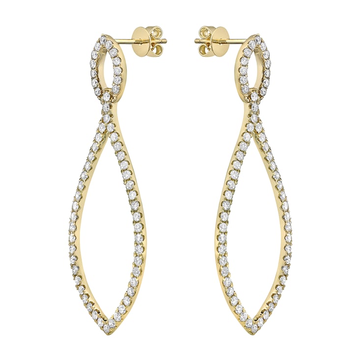 14K Yellow Gold 1.66ct Diamond Earrings