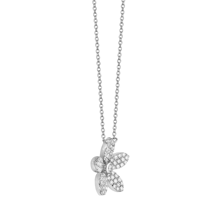 14KW 0.39ct Diamond Pendant With Chain