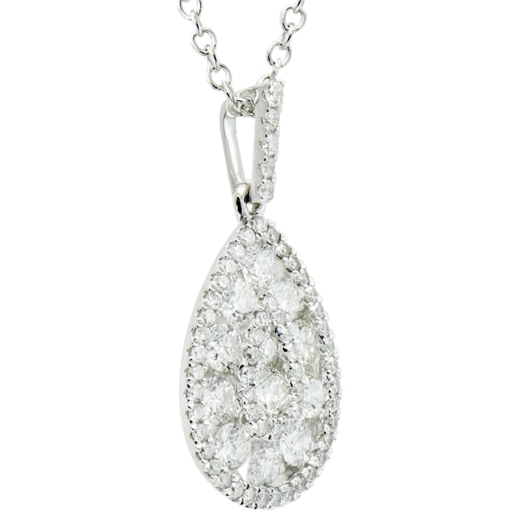 14KW 0.77ct Diamond Pendant With Chain