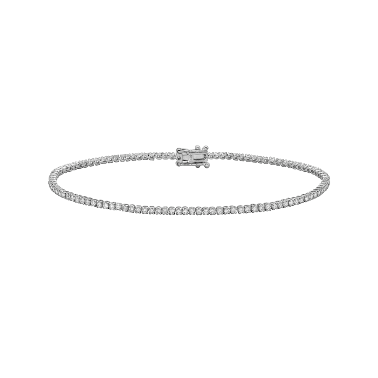 14K White Gold 1.22ctw Diamond Tennis Bracelet