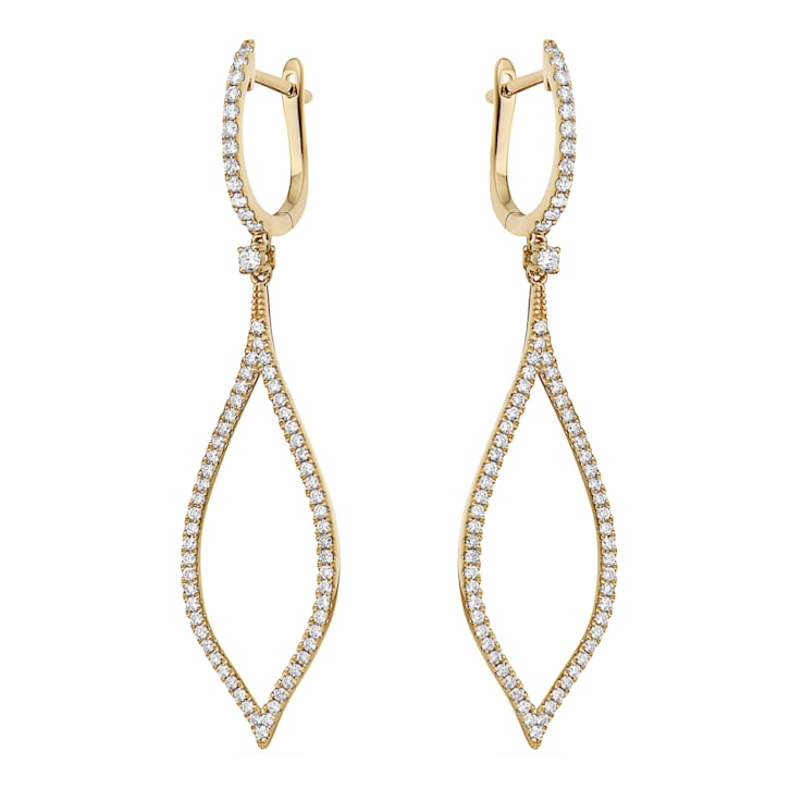 14K Yellow Gold 0.77ct Diamond Earrings