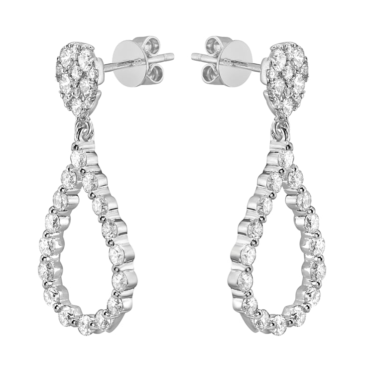 14K White Gold 1.53ct Diamond Earrings