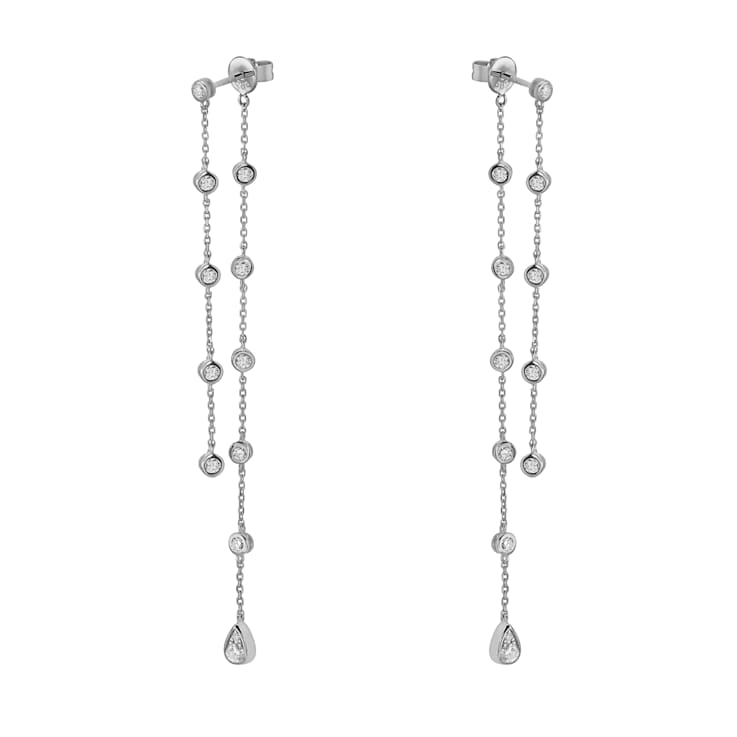 14K White Gold 0.86ct Diamond Earrings