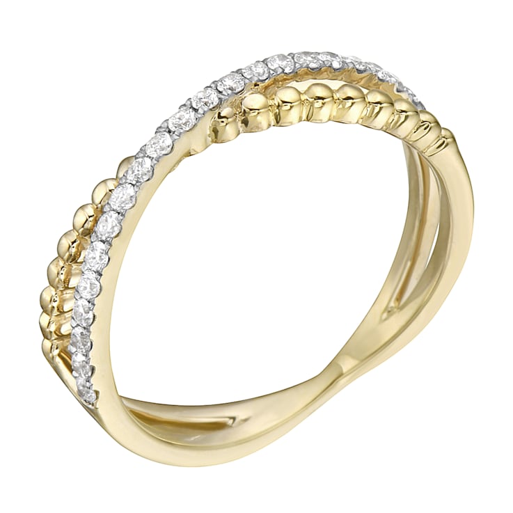14K Yellow Gold 0.19ct Diamond Ring