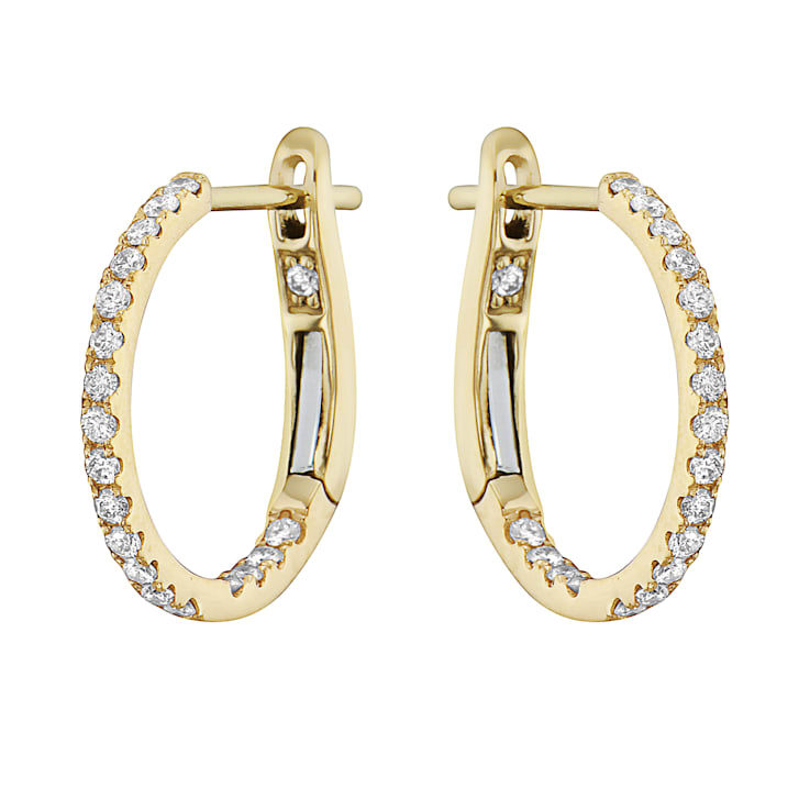 14K Yellow Gold 0.31ct Diamond Hoop Earrings