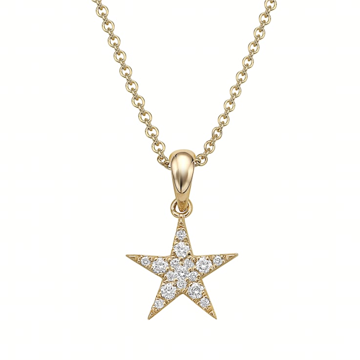 14KY 0.15ct Diamond Pendant With Chain
