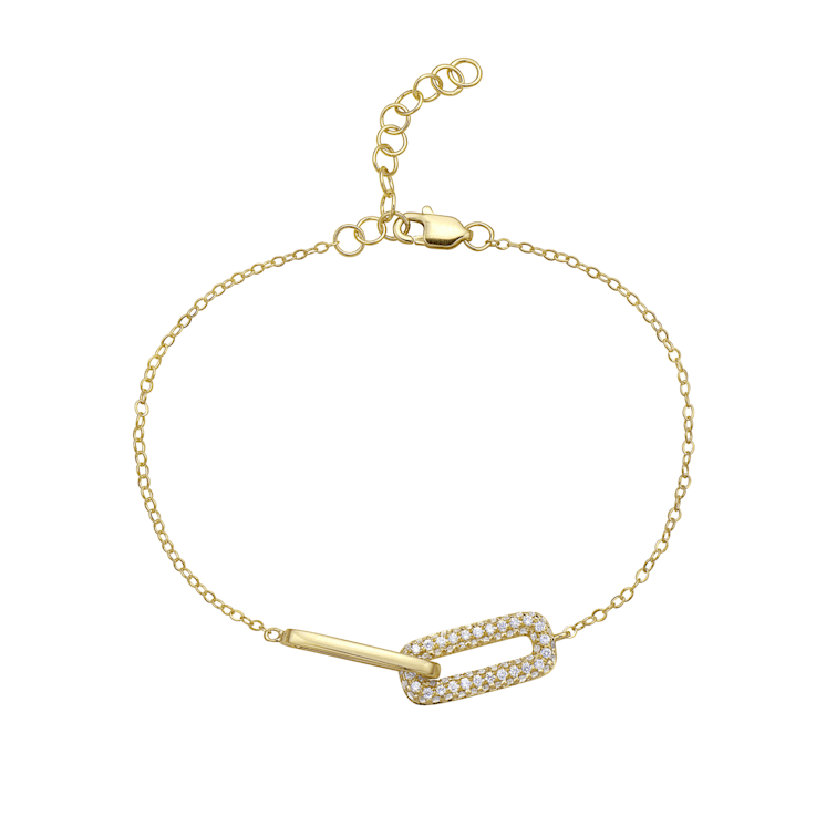 14K Yellow Gold 0.41ctw Diamond Paperclip Bracelet