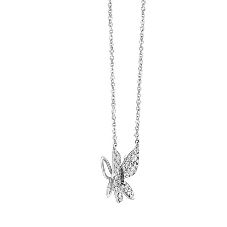 14KW 0.54ct Diamond Pendant With Chain