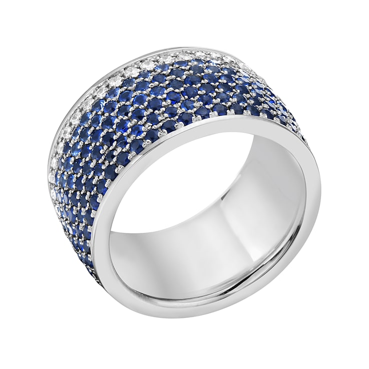 14K White Gold 4.79ct Sapphire and Diamond Ring