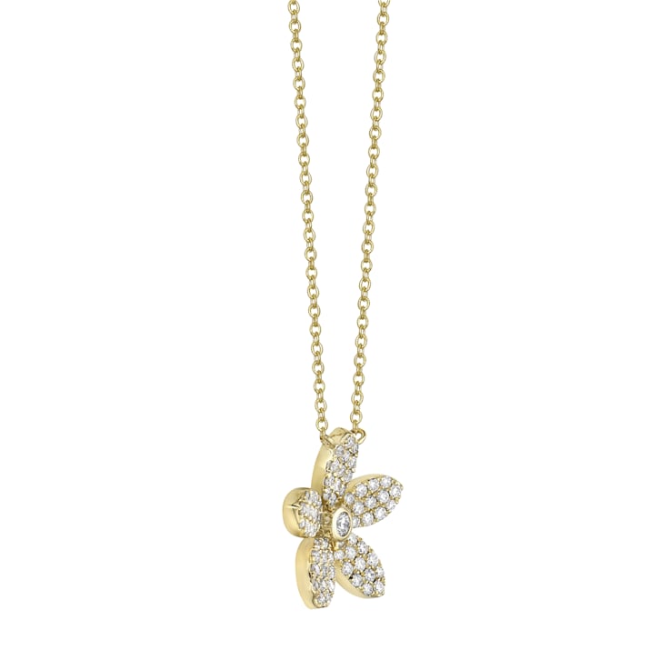 14KY 0.39ct Diamond Pendant With Chain