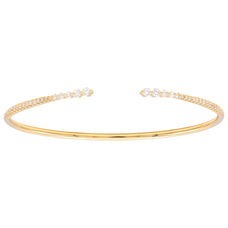 14K Yellow Gold 0.53ctw Diamond Bangle