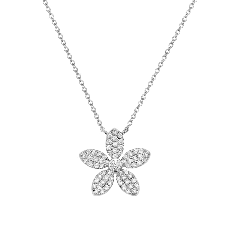 14KW 0.39ct Diamond Pendant With Chain