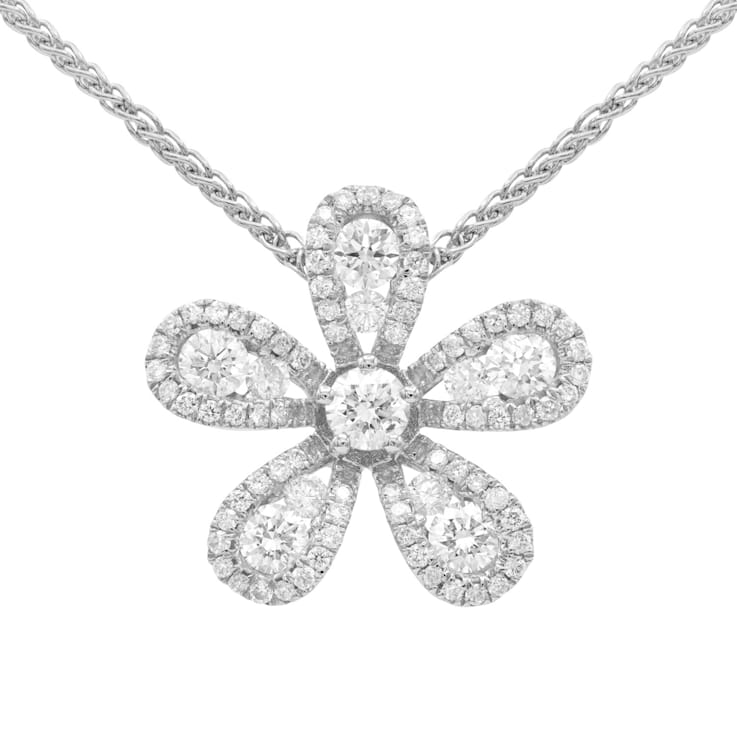 14KW 0.22ct Diamond Pendant With Chain