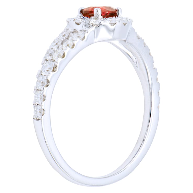 14K White Gold 0.93ct Ruby and Diamond Ring