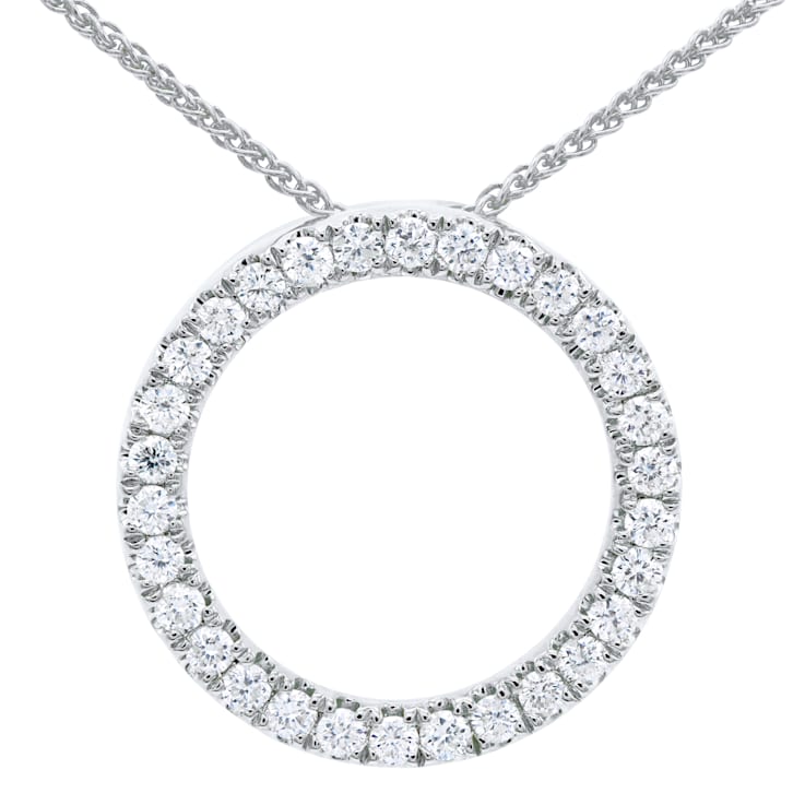 14KW 0.55ct Diamond Pendant With Chain