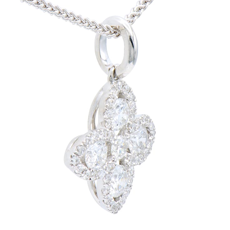 14KW 0.48ct Diamond Pendant With Chain
