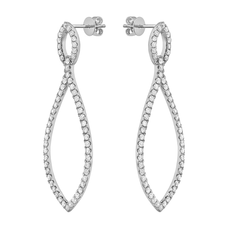 14K White Gold 1.66ct Diamond Earrings