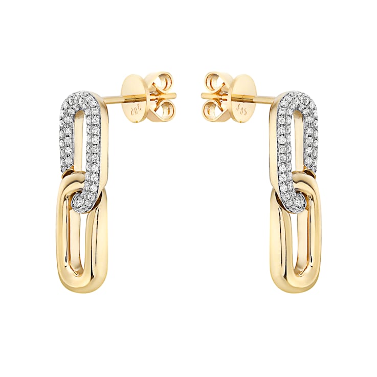 14K Yellow Gold 0.46ct Diamond Earrings