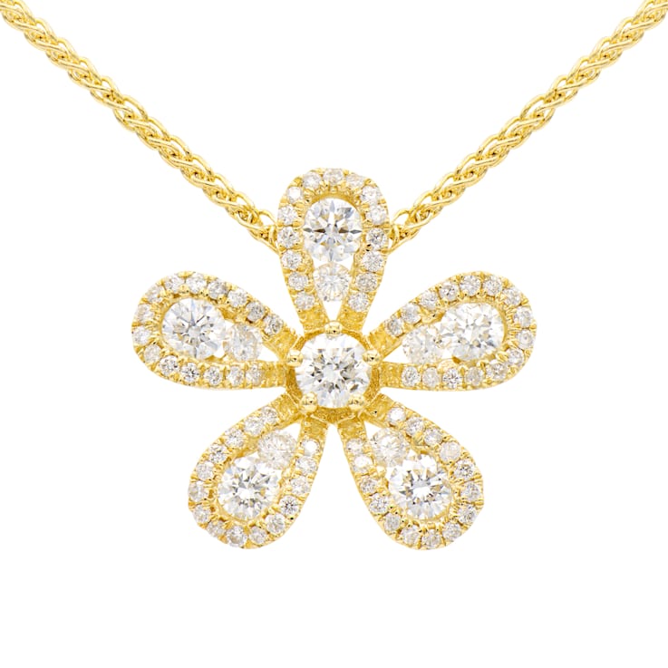 14KY 0.22ct Diamond Pendant With Chain