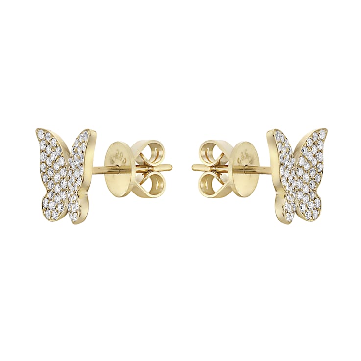 14K Yellow Gold 0.38ct Diamond Earrings