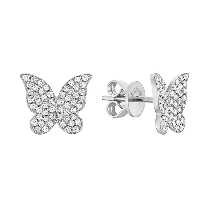 14K White Gold 0.38ct Diamond Earrings